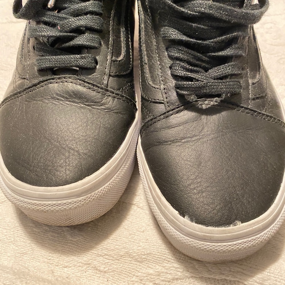 Vans Black Leather Lace-Up Sneaker - Picture 5 of 15